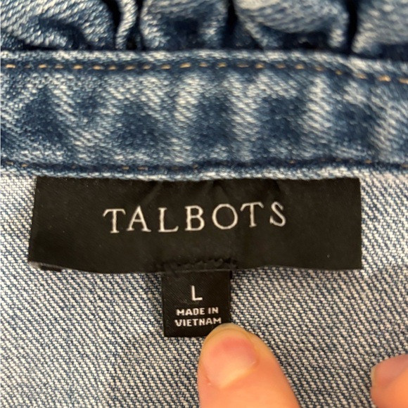 Talbots Ruffle Denim Johanna Wash, size large - Picture 9 of 10